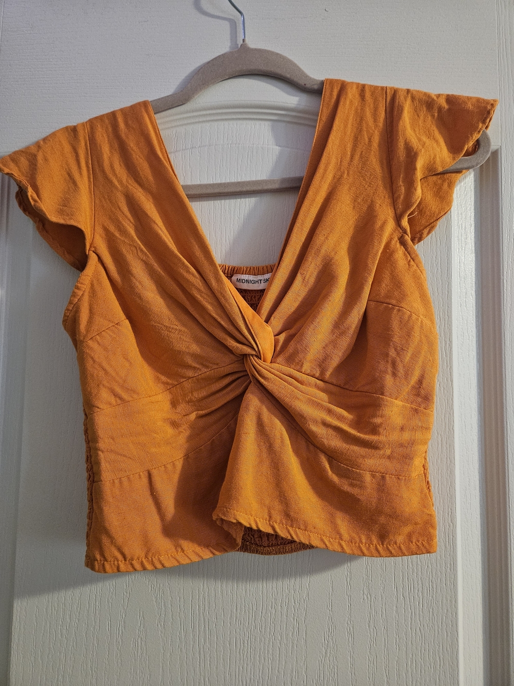 3 For $15🎊 Orange Knot-Front Crop Top
